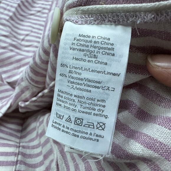 NWT Madewell Stripe Play Button Back Linen Blend Shift Preppy Pockets Dress M - Picture 14 of 15